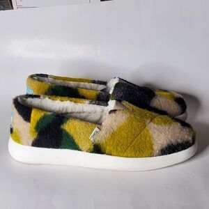 TOMS Felted Alpargata Mallow Sneakers Faux Fur Womens Size 10 Flat Shoes
